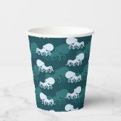 タコ模様の列 紙コップ (正面)