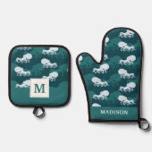 タコ模様の列 鍋つかみ&鍋敷きセット (正面)