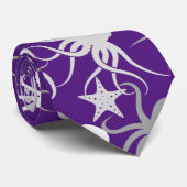 タコ模様.b D紫BG ネクタイ (ロール)