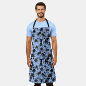 タコ模様.w LBlue BG エプロン (着用した状態)