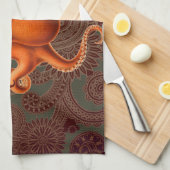 タコ海の怪物の生き物セファラポッドヴィンテージ キッチンタオル (四つ折り)