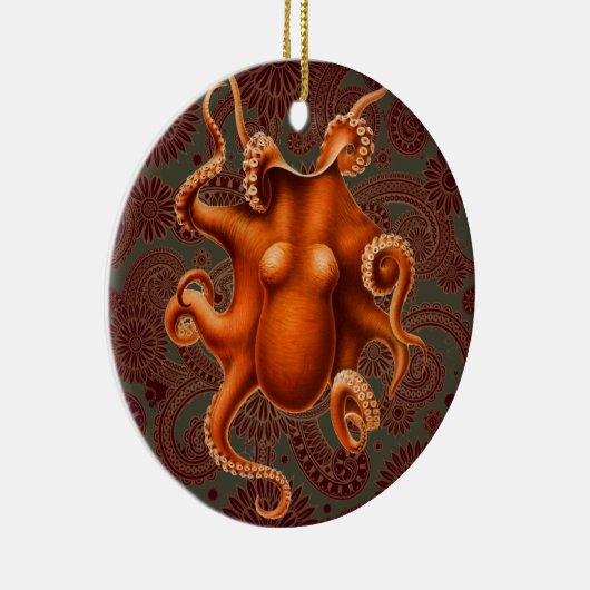 タコ海の怪物の生き物セファラポッドヴィンテージ セラミックオーナメント (右)