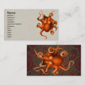 タコ海の怪物の生き物セファラポッドヴィンテージ 名刺 (正面/裏面)