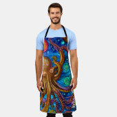 タコ海の海パーソナライズされた名 エプロン (着用した状態)