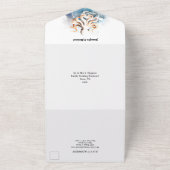 タコ海波青い白いビーチ沿岸海 オールインワン招待状 (外側)