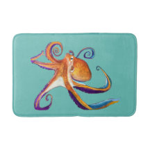 タコ海洋生物水彩画