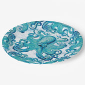 タコ海洋生物海ビーチ ペーパープレート (アングル)