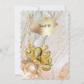 タコ海洋金ゴールドエレガントキンセアニェラパーティー 招待状 (正面)