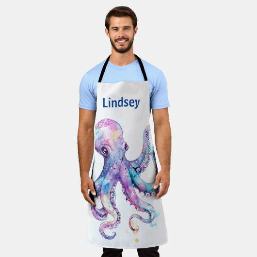 タコ海航海の産海ピンク エプロン (着用した状態)