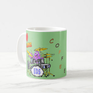 タコ漫画コーヒー愛好家グリーンコーヒーマグ コーヒーマグカップ
