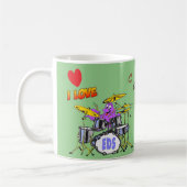 タコ漫画コーヒー愛好家グリーンコーヒーマグ コーヒーマグカップ (左)