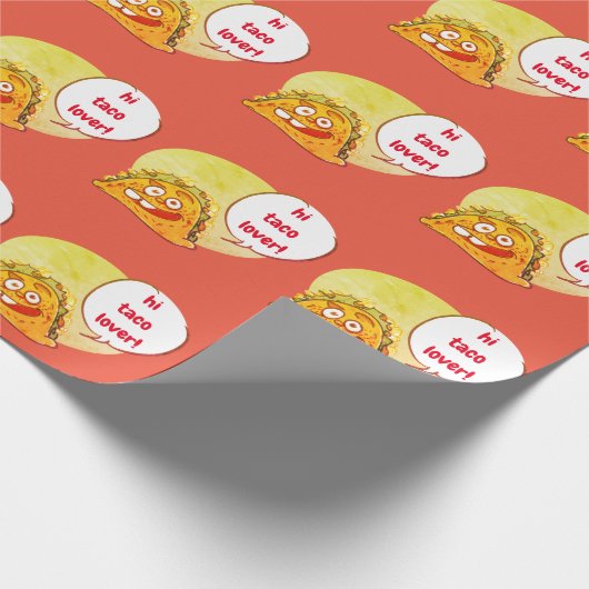 タコ漫画スタイルおもしろいイラストレーション ラッピングペーパー (角)