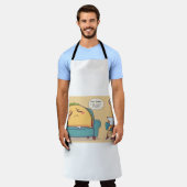 タコ火曜セラピーおもしろい- Cartoon Food Art エプロン (着用した状態)