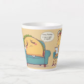 タコ火曜セラピーおもしろい- Cartoon Food Art カフェラテマグ (正面)