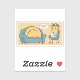 タコ火曜セラピーおもしろい- Cartoon Food Art シール