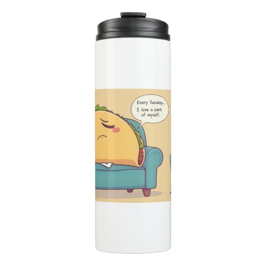 タコ火曜セラピーおもしろい- Cartoon Food Art タンブラー (正面)