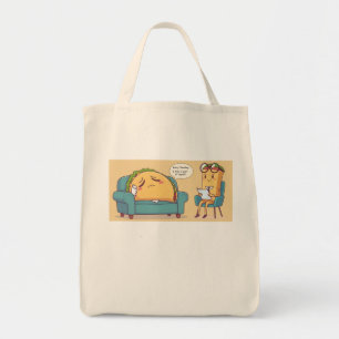 タコ火曜セラピーおもしろい- Cartoon Food Art トートバッグ