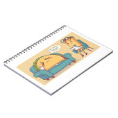 タコ火曜セラピーおもしろい- Cartoon Food Art ノートブック (左側)