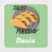 タコ火曜デザイン – スモールスクエア衣料品ラベル ラベル (デザイン2)