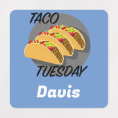 タコ火曜デザイン – スモールスクエア衣料品ラベル ラベル (デザイン2)