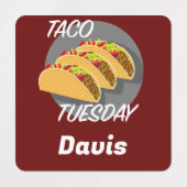 タコ火曜デザイン – スモールスクエア衣料品ラベル ラベル (デザイン2)