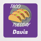 タコ火曜デザイン – スモールスクエア衣料品ラベル ラベル (デザイン1)