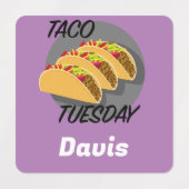 タコ火曜デザイン – スモールスクエア衣料品ラベル ラベル (デザイン2)