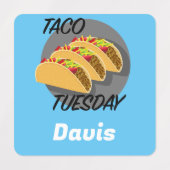 タコ火曜デザイン – スモールスクエア衣料品ラベル ラベル (デザイン2)