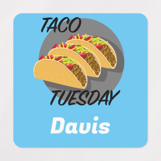 タコ火曜デザイン – スモールスクエア衣料品ラベル ラベル (デザイン1)