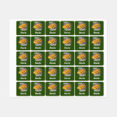 タコ火曜デザイン – スモールスクエア衣料品ラベル ラベル (シート)