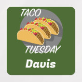 タコ火曜デザイン – スモールスクエア衣料品ラベル ラベル (デザイン1)