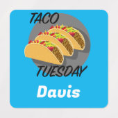 タコ火曜デザイン – スモールスクエア衣料品ラベル ラベル (デザイン2)