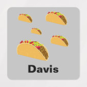 タコ火曜デザイン – スモールスクエア衣料品ラベル ラベル (デザイン1)