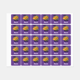 タコ火曜デザイン – スモールスクエア衣料品ラベル ラベル