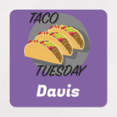 タコ火曜デザイン – スモールスクエア衣料品ラベル ラベル (デザイン2)