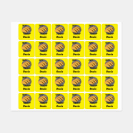 タコ火曜デザイン – スモールスクエア衣料品ラベル ラベル