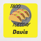 タコ火曜デザイン – スモールスクエア衣料品ラベル ラベル (デザイン2)