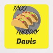 タコ火曜デザイン – スモールスクエア衣料品ラベル ラベル (デザイン1)