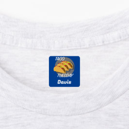 タコ火曜デザイン – スモールスクエア衣料品ラベル ラベル