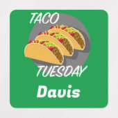 タコ火曜デザイン – スモールスクエア衣料品ラベル ラベル (デザイン2)