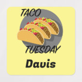 タコ火曜デザイン – スモールスクエア衣料品ラベル ラベル (デザイン2)