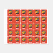 タコ火曜デザイン – スモールスクエア衣料品ラベル ラベル (シート)