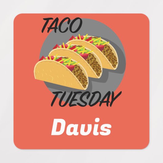 タコ火曜デザイン – スモールスクエア衣料品ラベル ラベル (デザイン1)