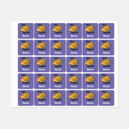 タコ火曜デザイン – スモールスクエア衣料品ラベル ラベル