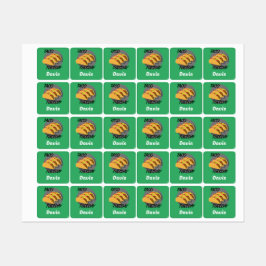 タコ火曜デザイン – スモールスクエア衣料品ラベル ラベル