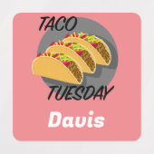 タコ火曜デザイン – スモールスクエア衣料品ラベル ラベル (デザイン2)