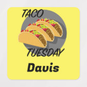 タコ火曜デザイン – スモールスクエア衣料品ラベル ラベル (デザイン2)