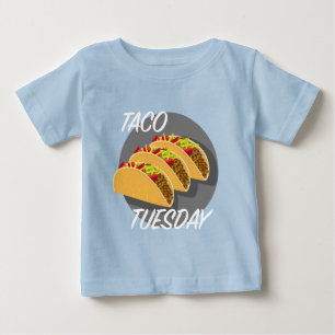 タコ火曜デザイン-ベビー素晴らしジャージーTシャツ ベビーTシャツ