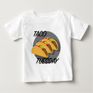 タコ火曜デザイン-ベビー素晴らしジャージーTシャツ ベビーTシャツ