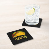 タコ火曜メキシコ料理タコスグルメメキシコ スクエアペーパーコースター (インサイチュ)